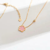 Sunflower Mother of Pearl Charm Necklace and Earring Set