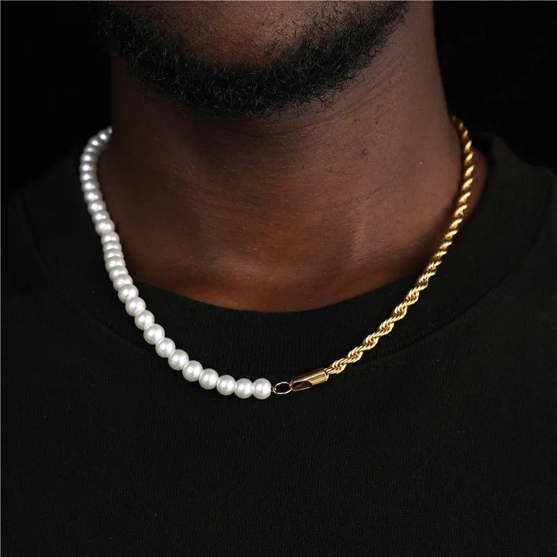 Stainless Steel Rope Chain Necklace Hip Hop Rapper Jewelry