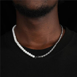 Stainless Steel Rope Chain Necklace Hip Hop Rapper Jewelry
