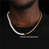 Stainless Steel Rope Chain Necklace Hip Hop Rapper Jewelry
