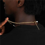 Stainless Steel Rope Chain Necklace Hip Hop Rapper Jewelry