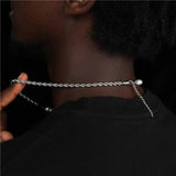 Stainless Steel Rope Chain Necklace Hip Hop Rapper Jewelry