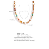 Summer Natural Stone Freshwater Pearls Collar Beads Necklace