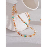 Summer Natural Stone Freshwater Pearls Collar Beads Necklace