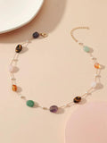Natural Stone Pearl Pendant Necklace for Women