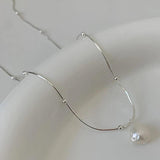 Pearl Pendant Clavicle Chain Necklace for Women Wedding Jewelry