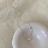 Pearl Pendant Clavicle Chain Necklace for Women Wedding Jewelry