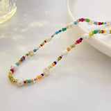 Bohemia Cream Pearl Seed Beads Choker Jewelry C1103