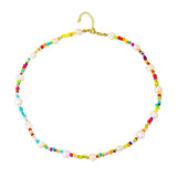 Bohemia Cream Pearl Seed Beads Choker Jewelry C1103