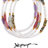 Pearls Natural Stone Chain Collar Necklace Stainless Steel Summer Jewelry