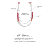 Pearls Natural Stone Chain Collar Necklace Stainless Steel Summer Jewelry