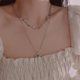 Colorful Flower Heart Necklace Y2K Jewelry