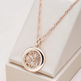 Kinel 585 Rose Boho Necklace Metal Flower Pendant Fine Jewelry