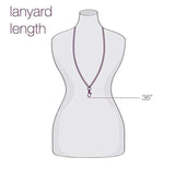 Silver Round Pearl Lanyard Sweater Necklace for Work Cards Keys ID