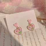 Pink Heart Tulips Flower Pearl Necklace Choker Sweet Gift for Women Jewelry