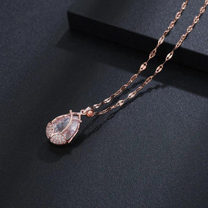 Purple Zircon Rose Tulip Necklace for Women