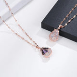 Purple Zircon Rose Tulip Necklace for Women