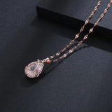 Purple Zircon Rose Tulip Necklace for Women