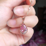 Purple Zircon Rose Tulip Necklace for Women