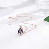Purple Zircon Rose Tulip Necklace for Women