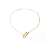 Fashion Pearl Necklace, Initial Pendant Chain Bracelet for Women