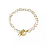Fashion Pearl Necklace, Initial Pendant Chain Bracelet for Women
