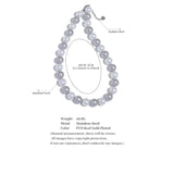 Grey Simulated Pearls Bead Chain Collar Necklace Stainless Steel Jewelry