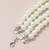 Gothic Style Pearl & Bloody Beads Choker Necklace Punk Layered Collar