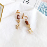 Vintage Wooden Beads Deer Earrings for Girls Women