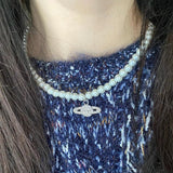 Planet Saturn Pendant Necklace Crystal Choker Vintage Y2K Accessories
