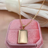 Glossy 585 Rose Dangle Necklace Square Necklace For Women Party Fine Jewelry