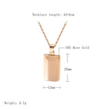 Glossy 585 Rose Dangle Necklace Square Necklace For Women Party Fine Jewelry
