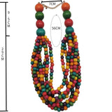 BARWODO Bohemian Statement Necklace Layer Beads Wood Pendant Choker Vintage Ethn