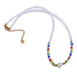 Colorful Crystal Shell Pearl Beads Chain Necklace