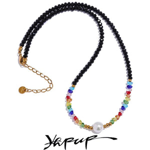 Colorful Crystal Shell Pearl Beads Chain Necklace