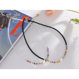 Colorful Crystal Shell Pearl Beads Chain Necklace