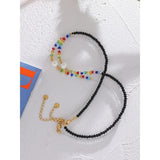 Colorful Crystal Shell Pearl Beads Chain Necklace