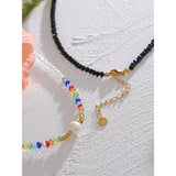 Colorful Crystal Shell Pearl Beads Chain Necklace