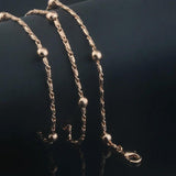 Women 585 Rose Beaded Pendant Necklace