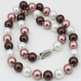 Multicolor Shell Simulated-Pearl 10mm Beads Necklace Choker