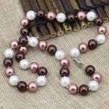 Multicolor Shell Simulated-Pearl 10mm Beads Necklace Choker