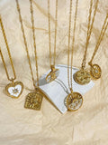 Celestial Collection Moon Star Sun Coin Pendant Necklace 18K Plated