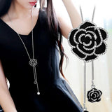 Camellia Sweater Necklaces Long Winter Necklace Flower Rose Jewelry