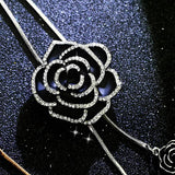 Camellia Sweater Necklaces Long Winter Necklace Flower Rose Jewelry