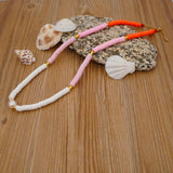 Colorful Boho Heishi Beads Choker Necklace with Freshwater Pearl for Women