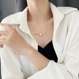316L Stainless Steel Niche Cross Pearl Necklace