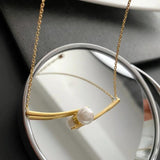 316L Stainless Steel Niche Cross Pearl Necklace