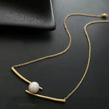 316L Stainless Steel Niche Cross Pearl Necklace