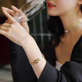 316L Stainless Steel Heart Pearl Charm Mesh Chain Choker Necklace for Women
