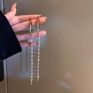 Tassel Crystal Drop Earrings Wedding Jewelry